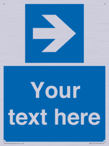 Custom Directional signage blue right arrow 